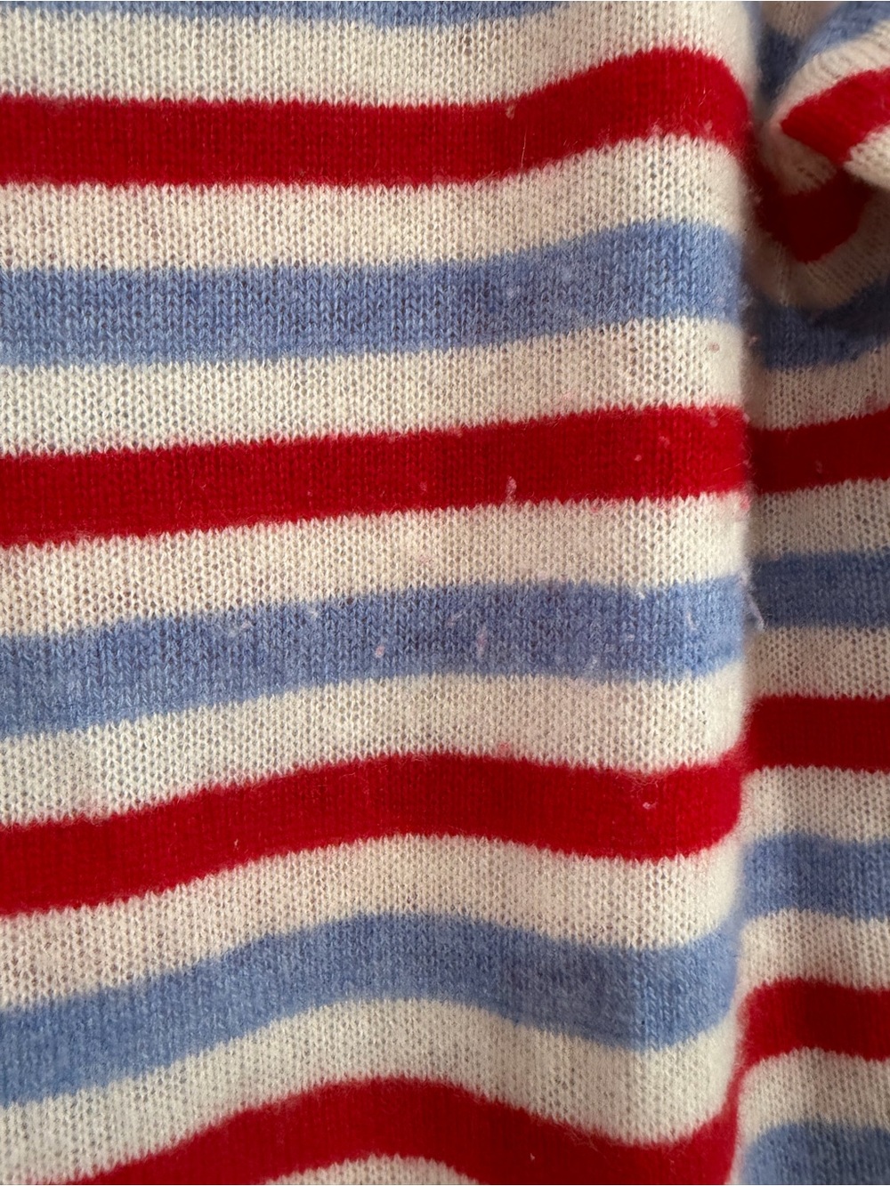 Two Bees Cashmere Striped Cashmere Sweater in Red, Blue & Cream L - Picture 7 of 9